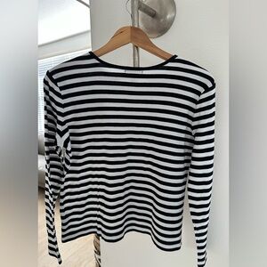 Ralph Lauren Black and White Striped Jersey Top French girl look France Paris